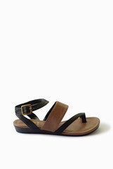 Kanabis Black and Tan Sandals