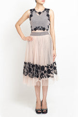 Amrit Kaur-ANK Pastel Pink Crop Top And Skirt