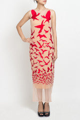 Amrit Kaur-ANK Peach Birds Dress