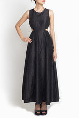 Amrit Kaur-ANK Black Cut-Out Maxi Gown