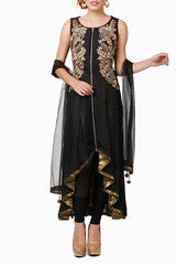 Abhilasha & Abhishek Black Embroidered Suit