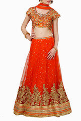 Abhilasha & Abhishek Orange Lehenga & Choli