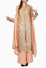 Abhilasha & Abhishek Peach Straight Suit