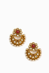 Alankruthi Red with Pearl Earring