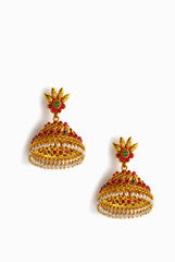 Alankruthi Golden and Pink Jhumka