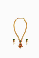 Alankruthi Pink and Green Necklace