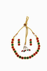Alankruthi Red And Green Ball Necklace