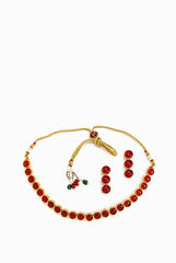 Alankruthi Red Single lined Necklace