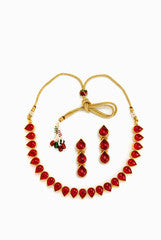 Alankruthi Red Leaf Necklace