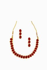 Alankruthi Red in Oval Necklace