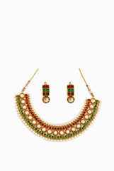 Alankruthi Green White And Red Necklace