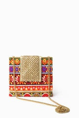 ANANDITA TRIBAL PRINT BOX CLUTCH