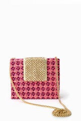 ANANDITA PINK AND GOLD BOX CLUTCH