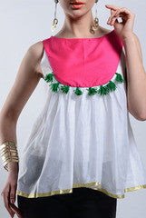 ANS White And Pink Top