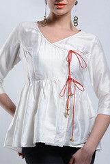 ANS White Angrakha Top