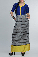 ANS Blue And Grey Maxi Dress