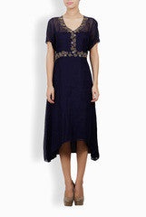 Ansheika Navy Blue Cut Dress