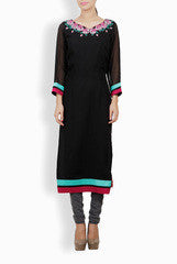 Ansheika Black Roses Kurti