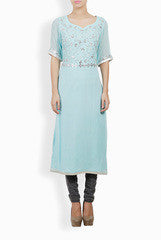 Ansheika Powder Blue Gotapati Kurti