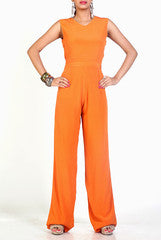 Ardeuir Orange Cross Neck Jumpsuit
