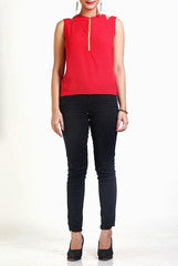 Ardeuir Red Zipper Top