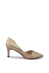 A & S Shoes Golden Pointed Heel Belly