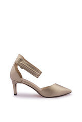 A & S Shoes Golden Pointed Heel Belly
