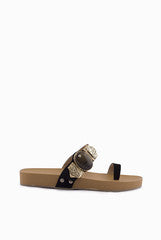 A & S Shoes Black Stoned Sandal