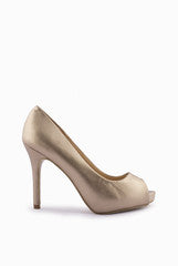 A & S Shoes Golden Peep Toes