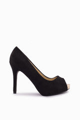 A & S Shoes Black Peep Toe