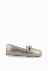 A & S Shoes White Gold Loafer