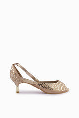 A & S Shoes Golden Peep Toes Sandal