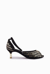 A & S Shoes Black Peep Toes Sandal