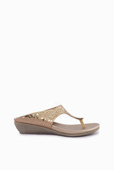 A & S Shoes Peach and Gold Sandal