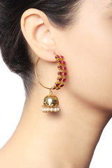 Baroque Traditional Red Leaf Jhumkas