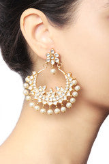 Baroque Traditional Flower Chandbali Earrings