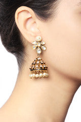 Baroque Traditional Flower Enamel Jhumkas