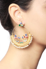 Baroque Traditinal Peacock Chandbali Earrings