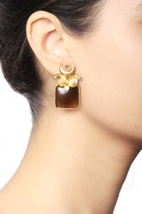 Baroque Traditional Onyx Chand Earrings