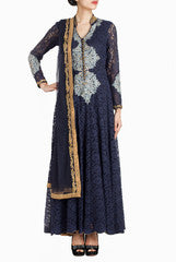 Binny Sodhi Midnight Blue  Floor Length Anarkali