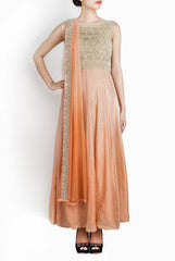 Binny Sodhi Ombre Peach Floor Length Anarkali