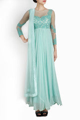 Binny Sodhi Mint Green Floor Length Anarkali