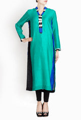 Binny Sodhi  Green Blue And Black Kurta