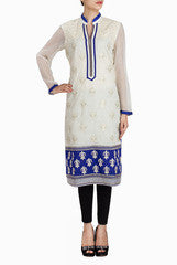 Binny Sodhi  Blue And Ivory Kurta