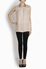 Binny Sodhi Sequin Embellished Peach Top