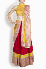 Binny Sodhi Red And Yellow Lehenga Set