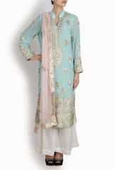 Binny Sodhi Blue And Ivory Suit Set