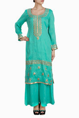 Binny Sodhi Green Kurta With Green Palazzos