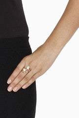 Closet Drama Cross Pearl Ring