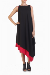 Crazi Darzi Double Layered Black and Pink Dress